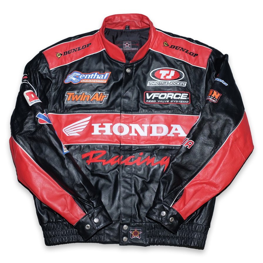 Vintage Honda Leather Racing Jacket Large - Double Double Vintage