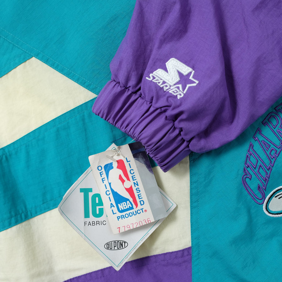 Vintage Starter Deadstock Charlotte Hornets Windbreaker Large