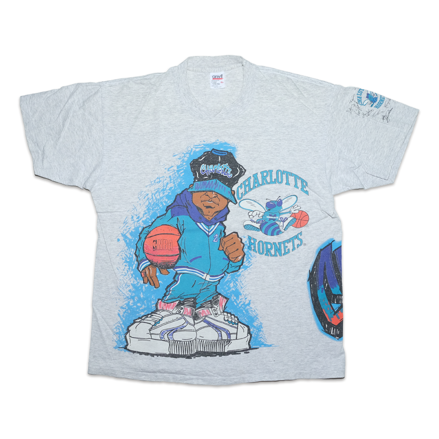 Vintage Charlotte Hornets T-Shirt XLarge - Double Double Vintage