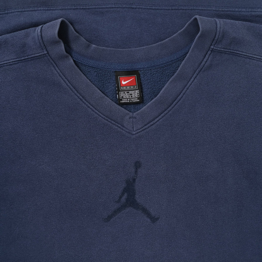 Vintage Nike Jordan V-Neck Sweater XLarge