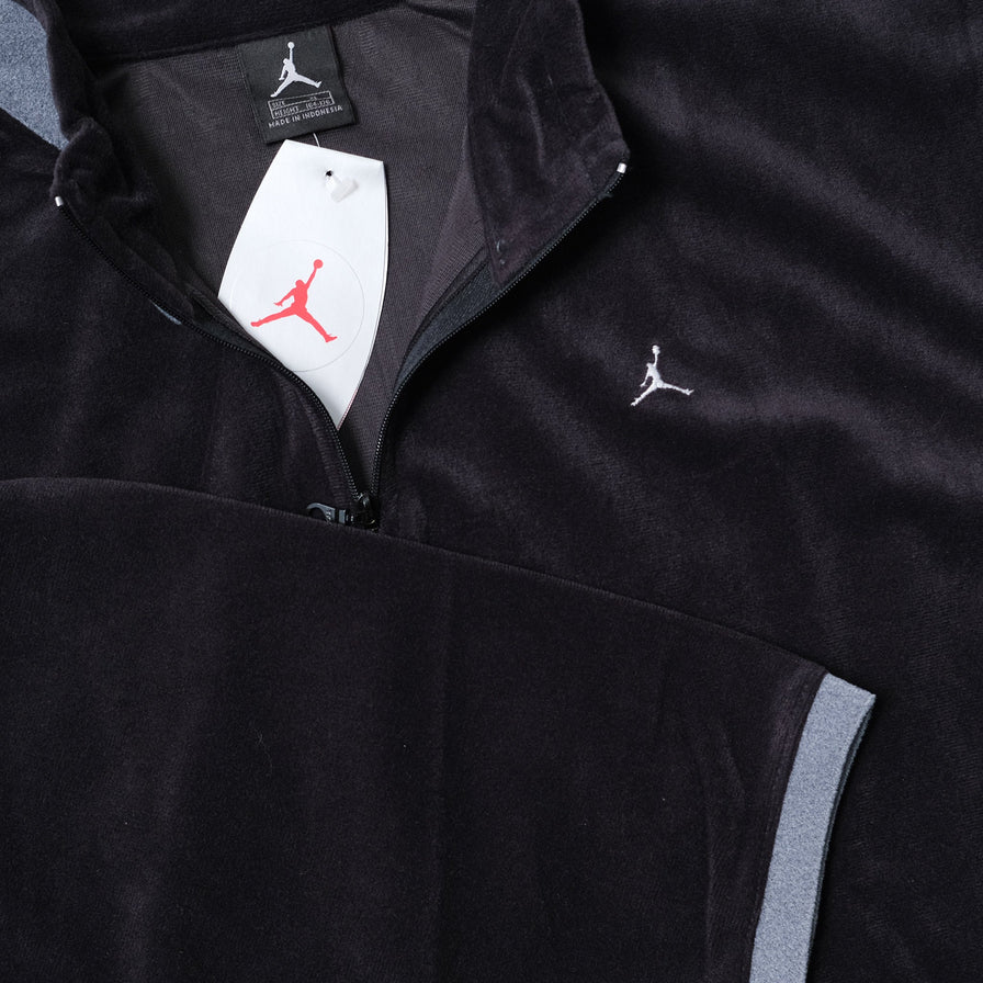 Vintage Deadstock Nike Jordan Velour Q-Zip Sweater Large