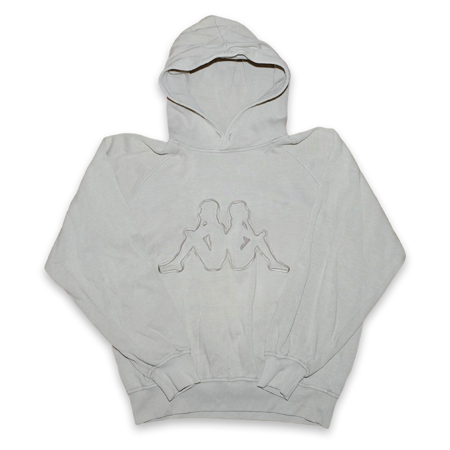 Women Vintage Kappa Logo Hoodie Medium - Double Double Vintage