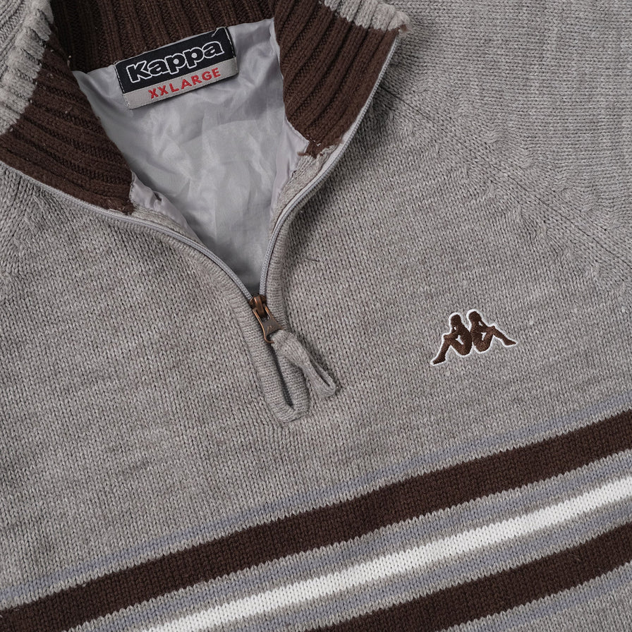 Vintage Kappa Q-Zip Knit Sweater XLarge
