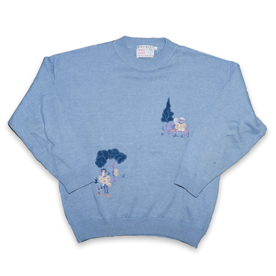 Vintage Birds Knit Sweater Medium / Large