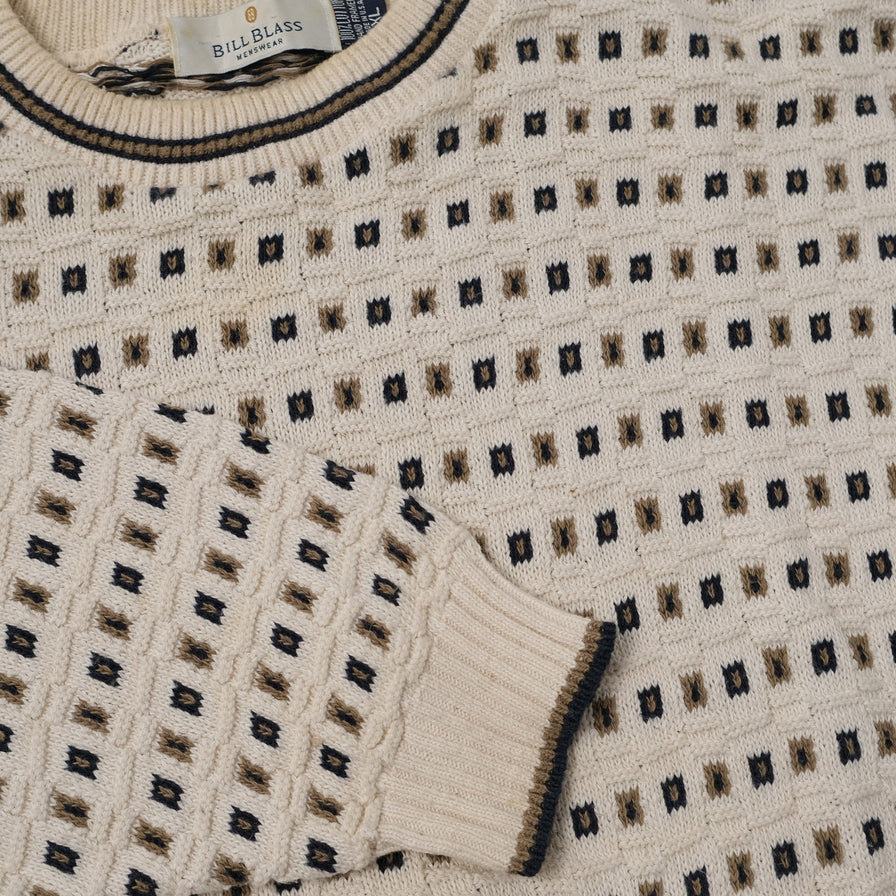 Vintage Pattern Knit Sweater XLarge