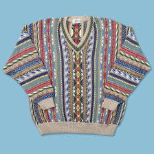 Vintage V-Neck Knit Sweater XLarge