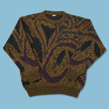 Vintage Pattern Knit Sweater Large