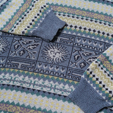 Vintage Pattern Knit Sweater Large