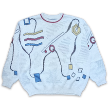 Vintage Pattern Knit Sweater Large - Double Double Vintage