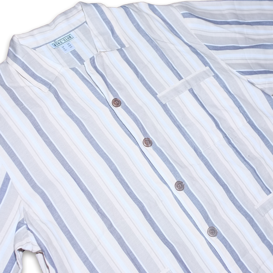 Vintage Vertical Stripe Shirt Large - Double Double Vintage