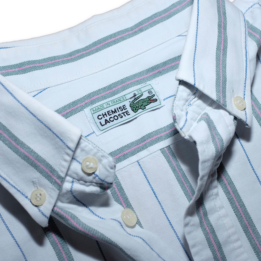Lacoste Vertical Striped Shirt Medium - Double Double Vintage