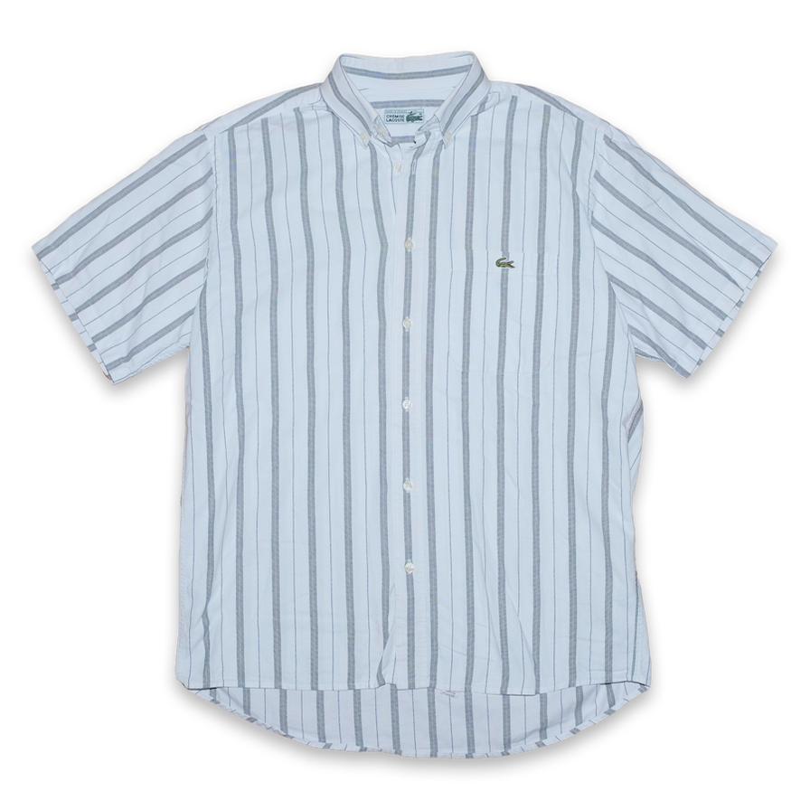 Lacoste Vertical Striped Shirt Medium - Double Double Vintage