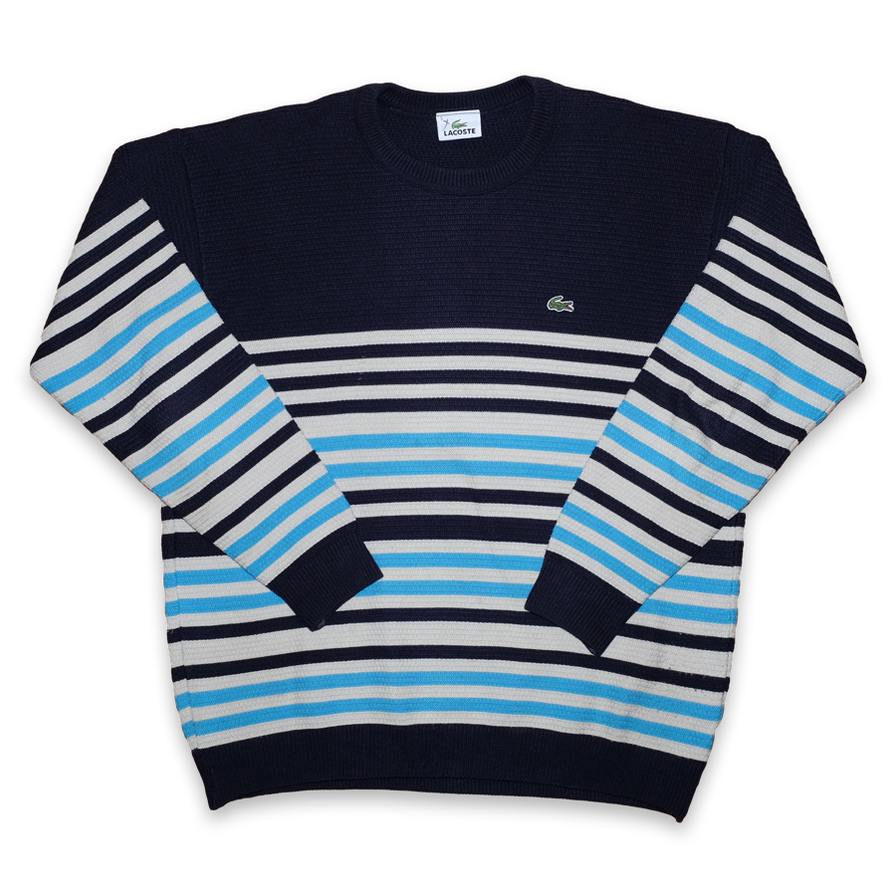 Vintage Lacoste Striped Sweatshirt Large - Double Double Vintage
