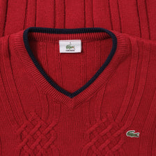 Vintage Lacoste V-Neck Sweater Large
