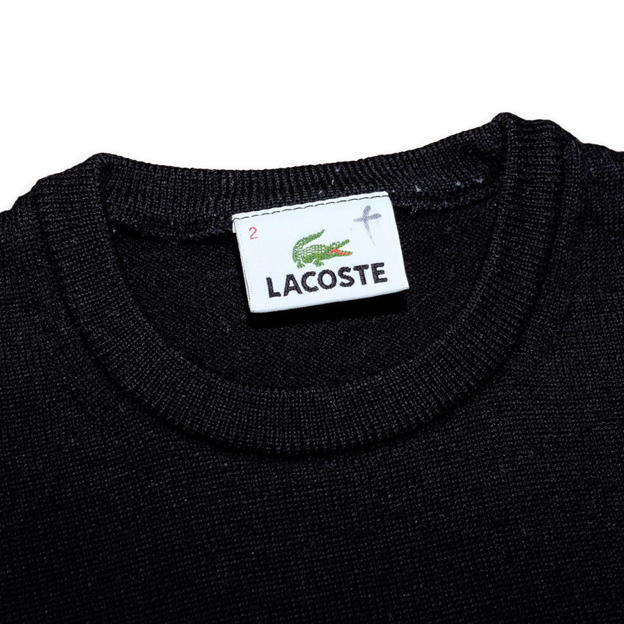 Women Vintage Lacoste Wool Sweatshirt Small - Double Double Vintage