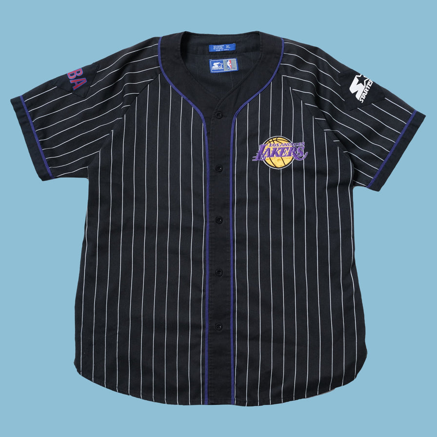 Vintage Starter Los Angeles Lakers Baseball Jersey XLarge