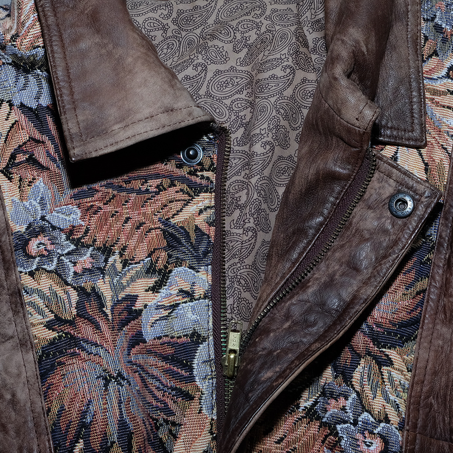 Vintage Leather Floral Jacket Medium / Large - Double Double Vintage