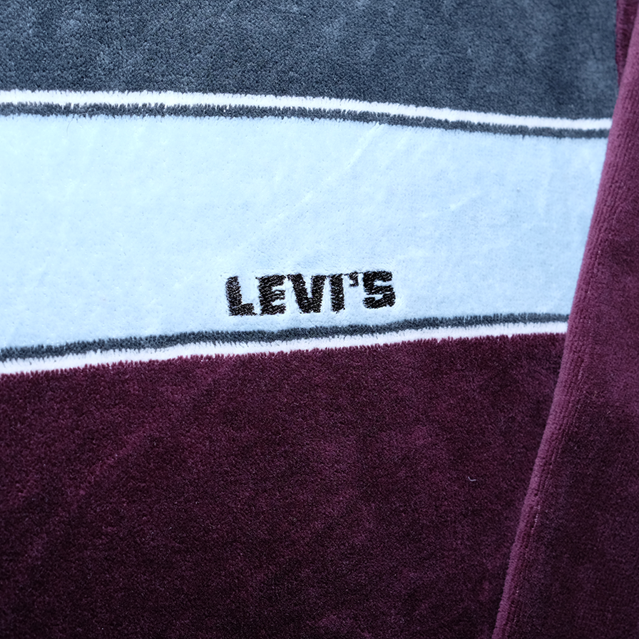 Levis Velour V-Neck Sweater Small - Double Double Vintage