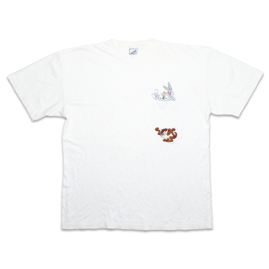 Vintage Looney Tunes Pocket T-Shirt XLarge - Double Double Vintage