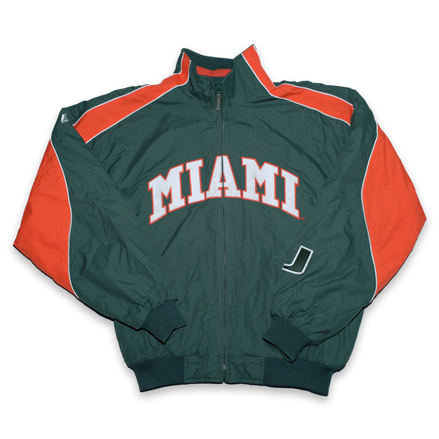 Majestic University of Miami Jacket Large - Double Double Vintage