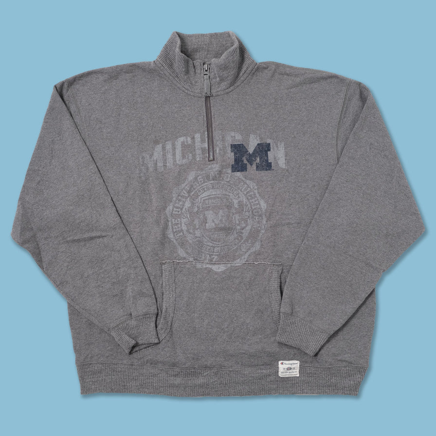 Vintage Champion Michigan Q-Zip Sweater XXL