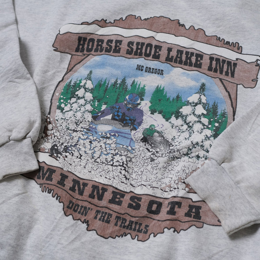 Vintage Horse Shoe Lake Inn Minnesota Sweater Large