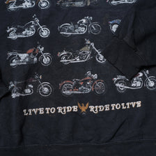 Vintage Live To Ride Motorcycle Sweater Large