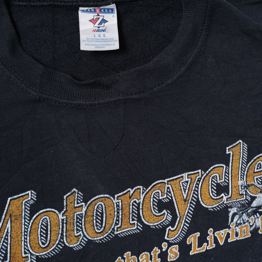 Vintage Live To Ride Motorcycle Sweater Large