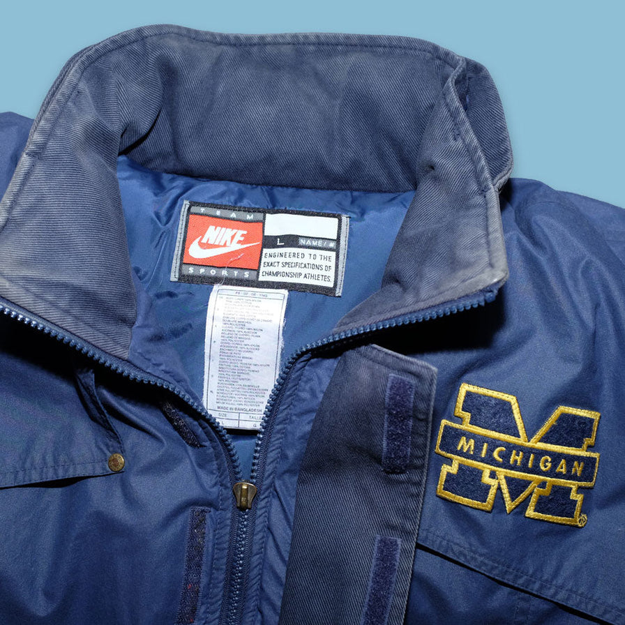 Vintage Nike Michigan Padded Jacket Large - Double Double Vintage