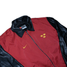 Rare Vintage Nike Leather Coach Jacket XLarge - Double Double Vintage