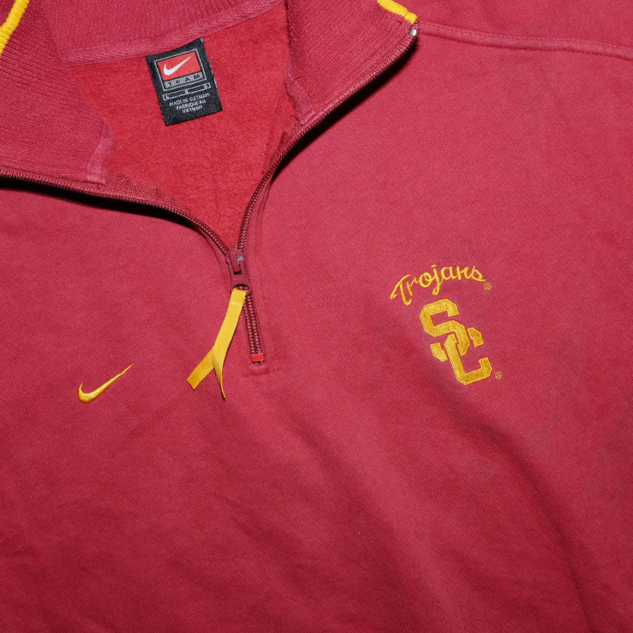 Vintage Nike USC Trojans Q-Zip Sweater Large - Double Double Vintage
