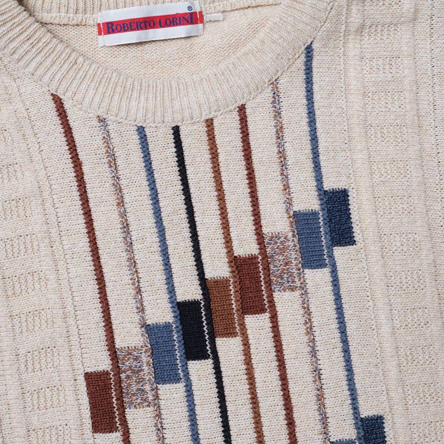 Vintage Pattern Knit Sweater XLarge