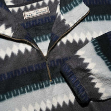 Vintage Pattern Q-Zip Fleece Large