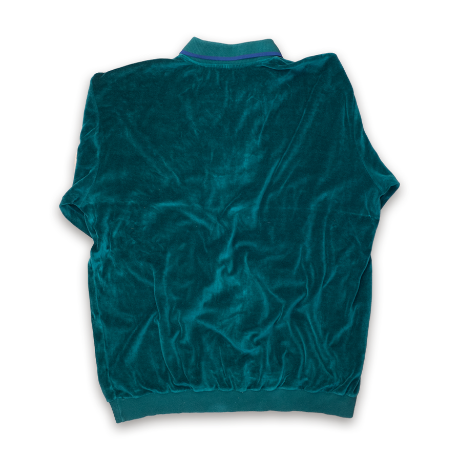 Vintage Velour Half Zip Longsleeve Polo XLarge - Double Double Vintage