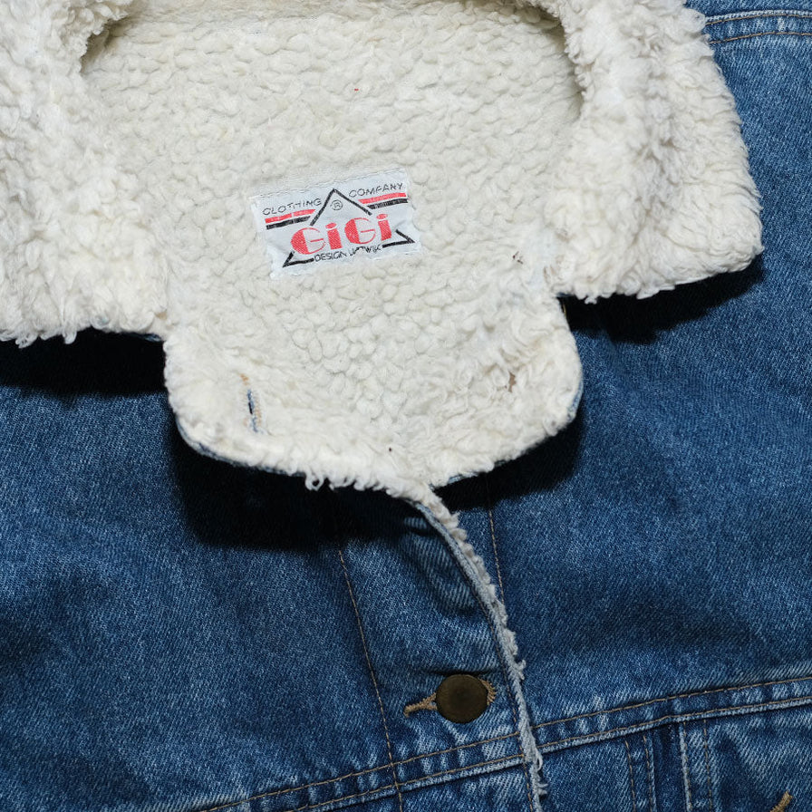 Vintage Denim Fur Jacket Large - Double Double Vintage
