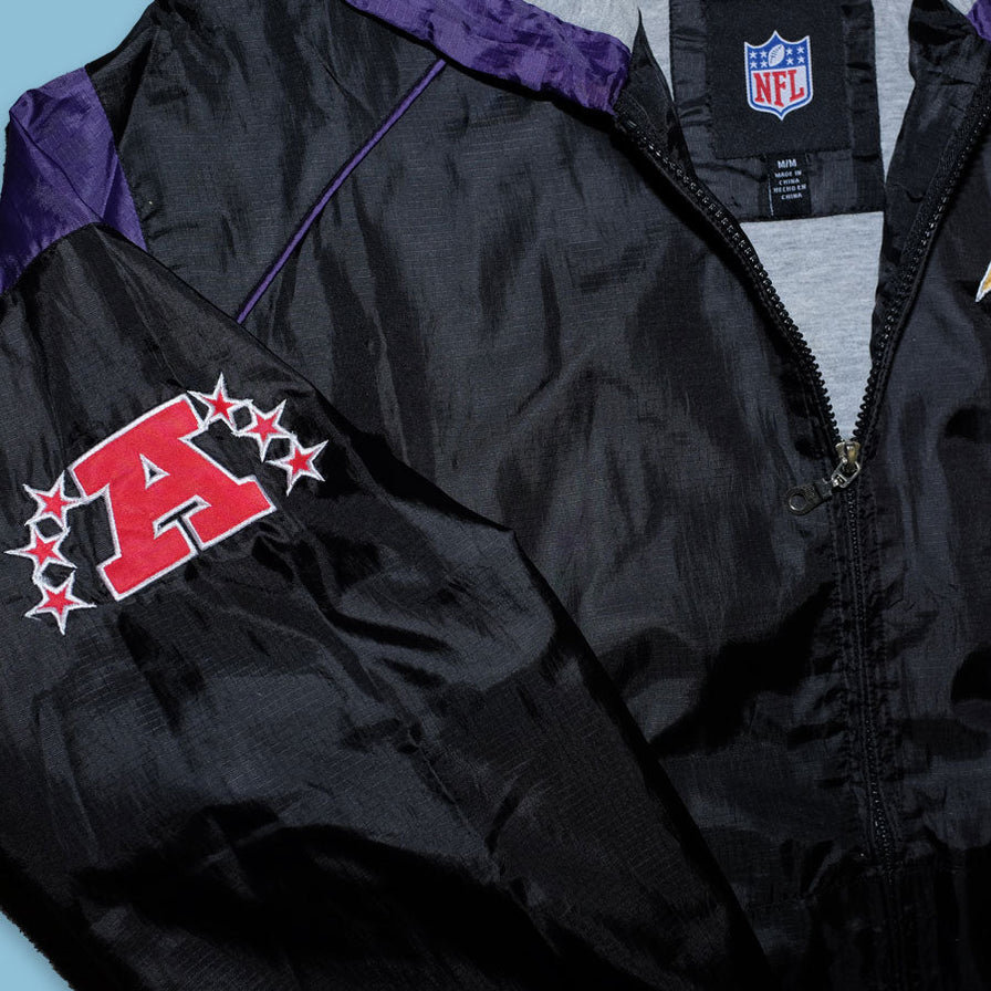 Vintage Baltimore Ravens Hooded Track Jacket Medium - Double Double Vintage