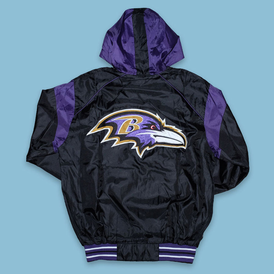 Vintage Baltimore Ravens Hooded Track Jacket Medium - Double Double Vintage