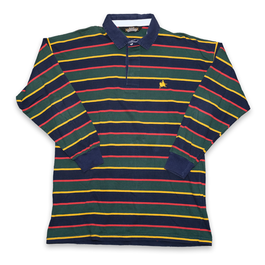 Vintage Striped Long Polo XLarge - Double Double Vintage