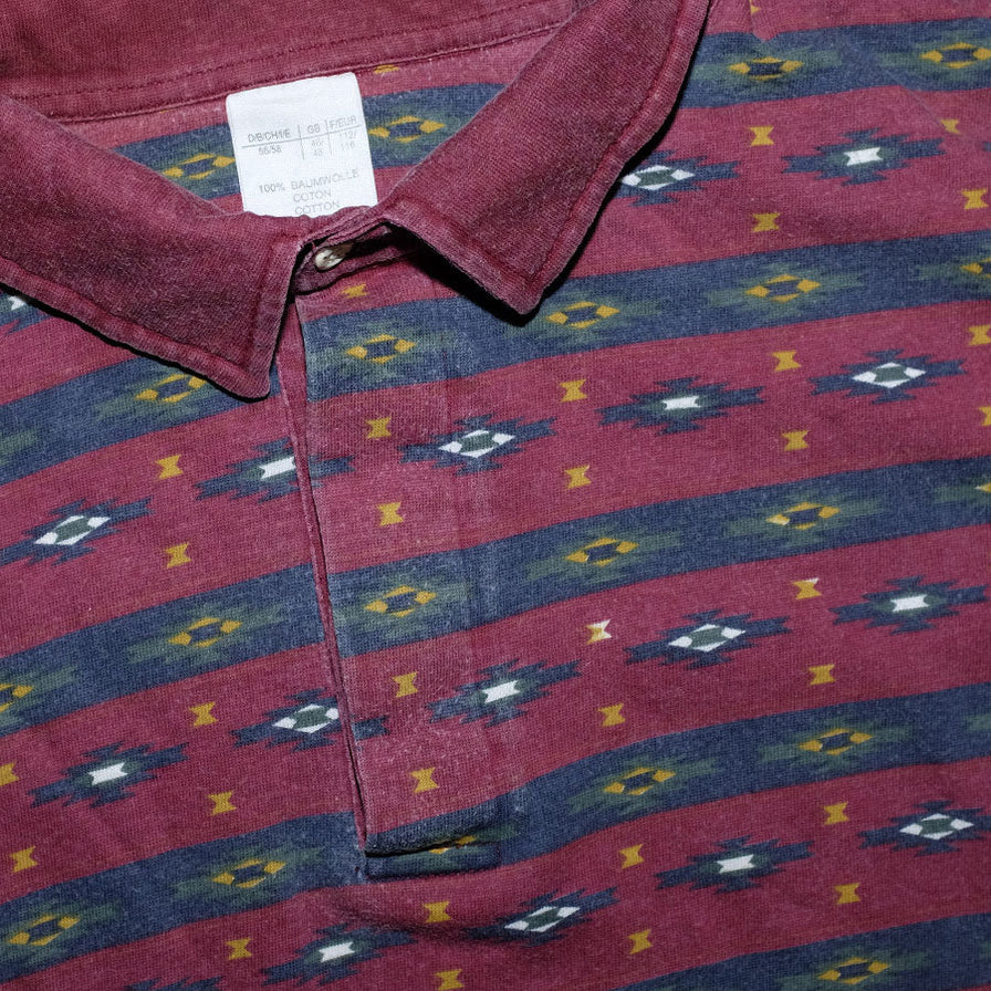 Vintage Pattern Long Polo XLarge - Double Double Vintage