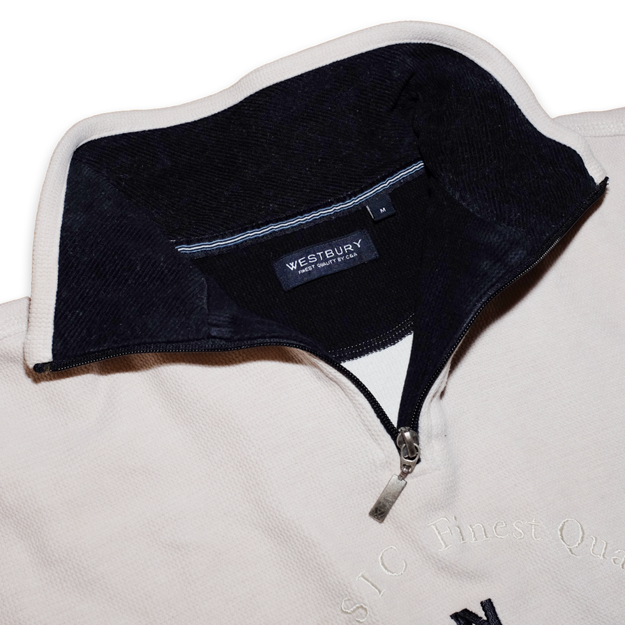 Compass Logo Q-Zip Sweatshirt Medium - Double Double Vintage