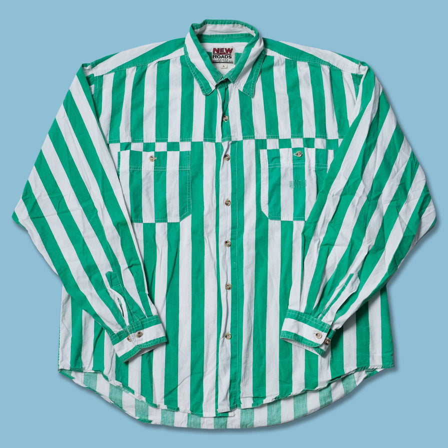 Vintage Vertical Striped Shirt Large