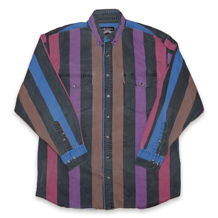 Vintage Vertical Stripe Shirt XLarge - Double Double Vintage