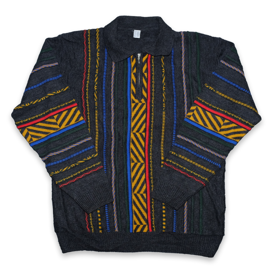Vintage Q-Zip Knit Sweater Large - Double Double Vintage