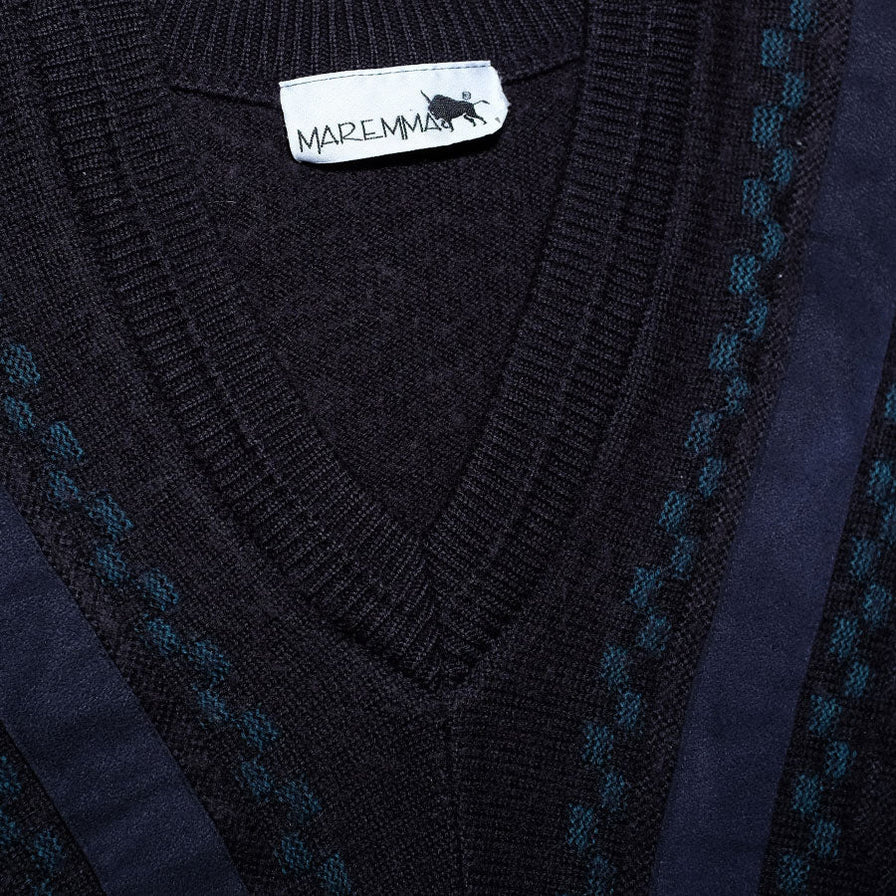 Vintage V-Neck Knit Sweater Small - Double Double Vintage
