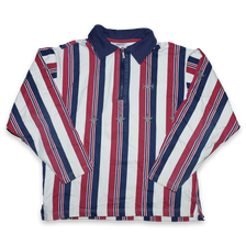 Vintage Vertical Stripes Q-Zip Sweater Small - Double Double Vintage