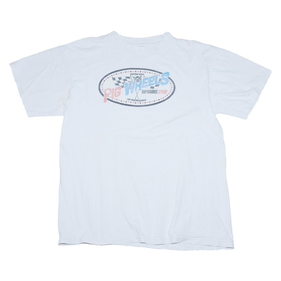 Vintage 90s Pig Wheels Skateboarding T-Shirt Large - Double Double Vintage