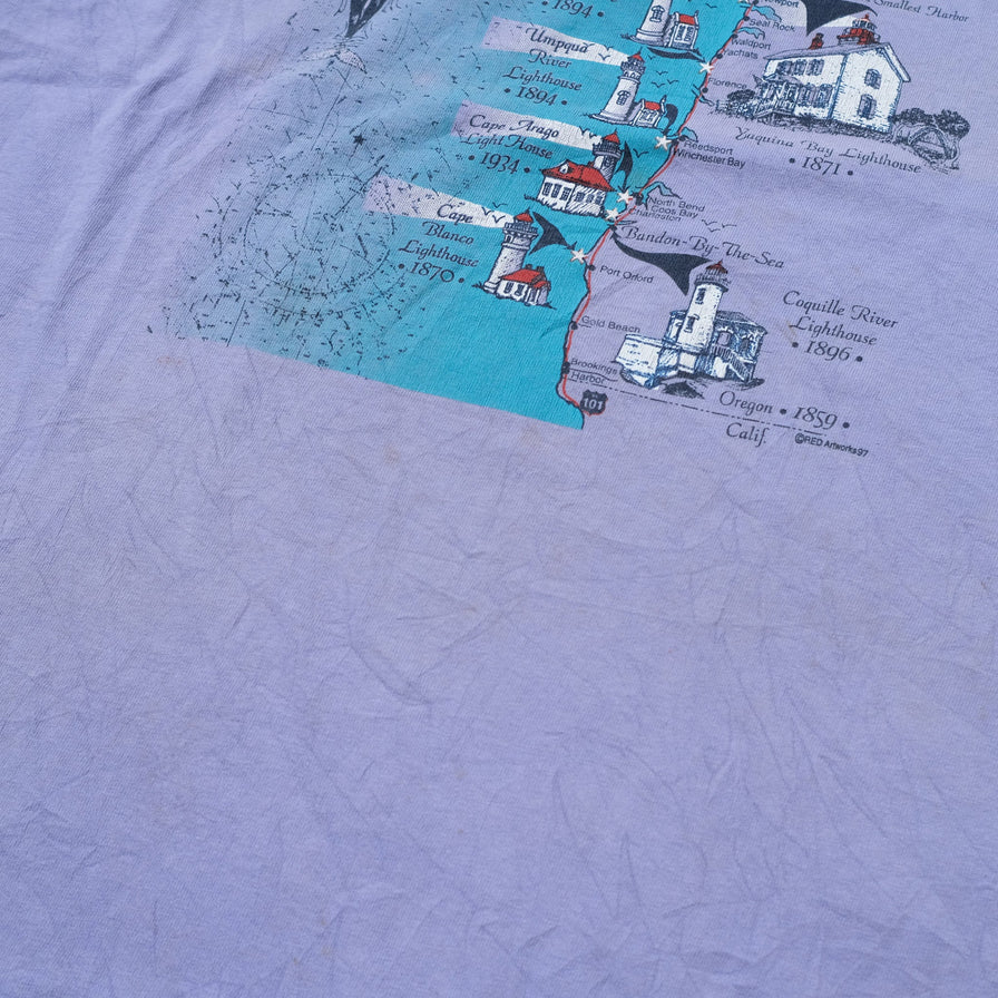 Vintage 1997 Oregon Lighthouse T-Shirt Large