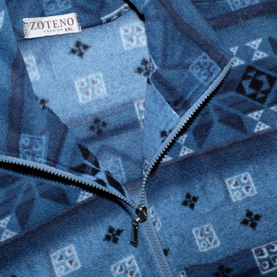 Vintage Pattern Fleece Jacket XLarge - Double Double Vintage