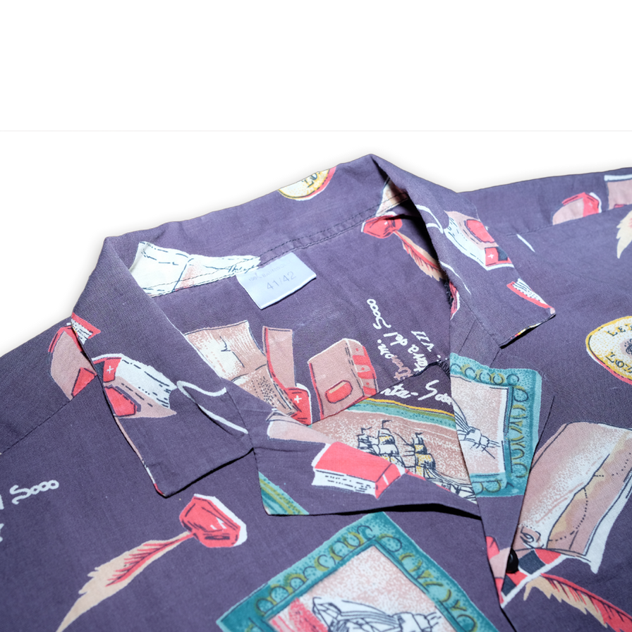 Vintage Print Shirt Large - Double Double Vintage