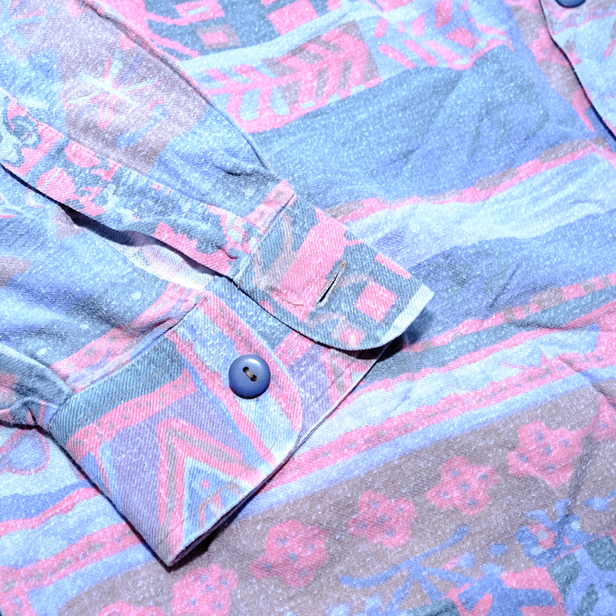 Vintage Pattern Flannell Shirt Large - Double Double Vintage